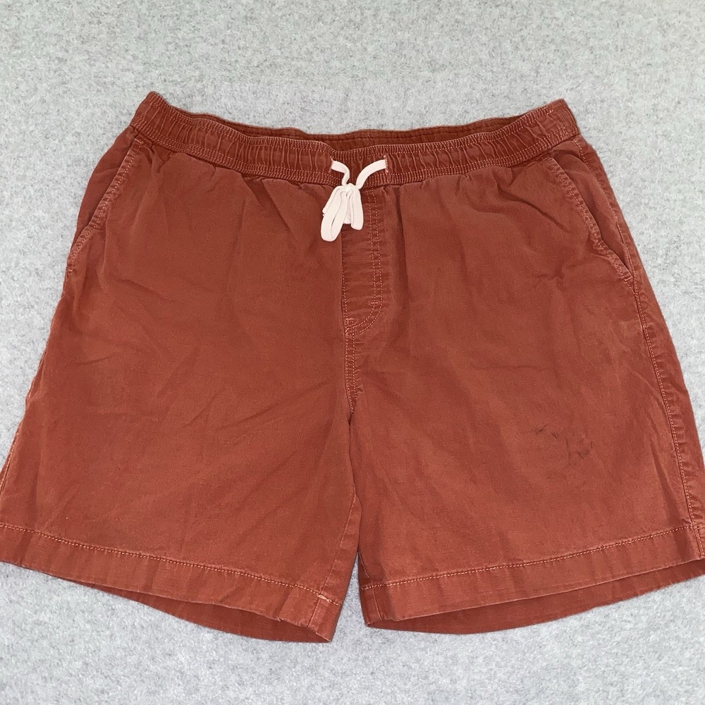 1901 Men's Shorts Size L Red Rust‎ Elastic Waist Cotton Blend Casual Pockets 34